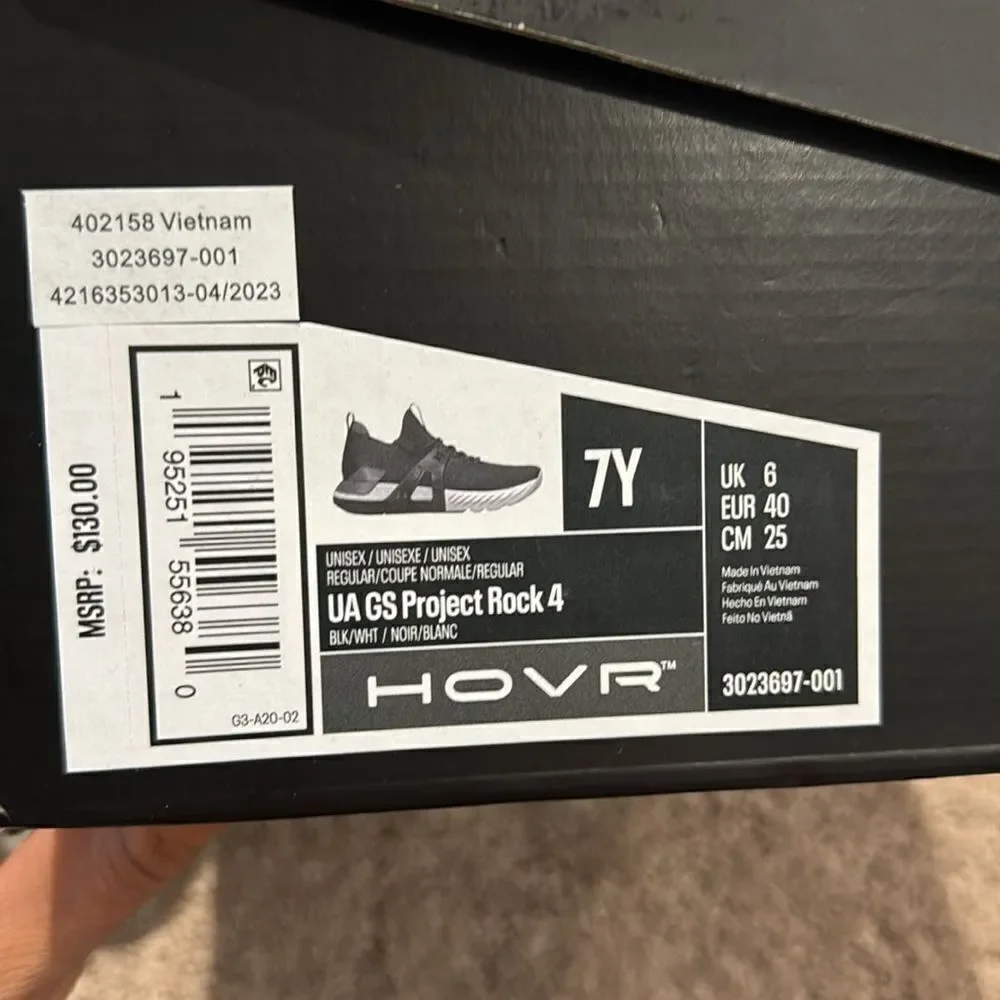 Under Armour project rock size 7 Y GS Project Rock 4 NIB